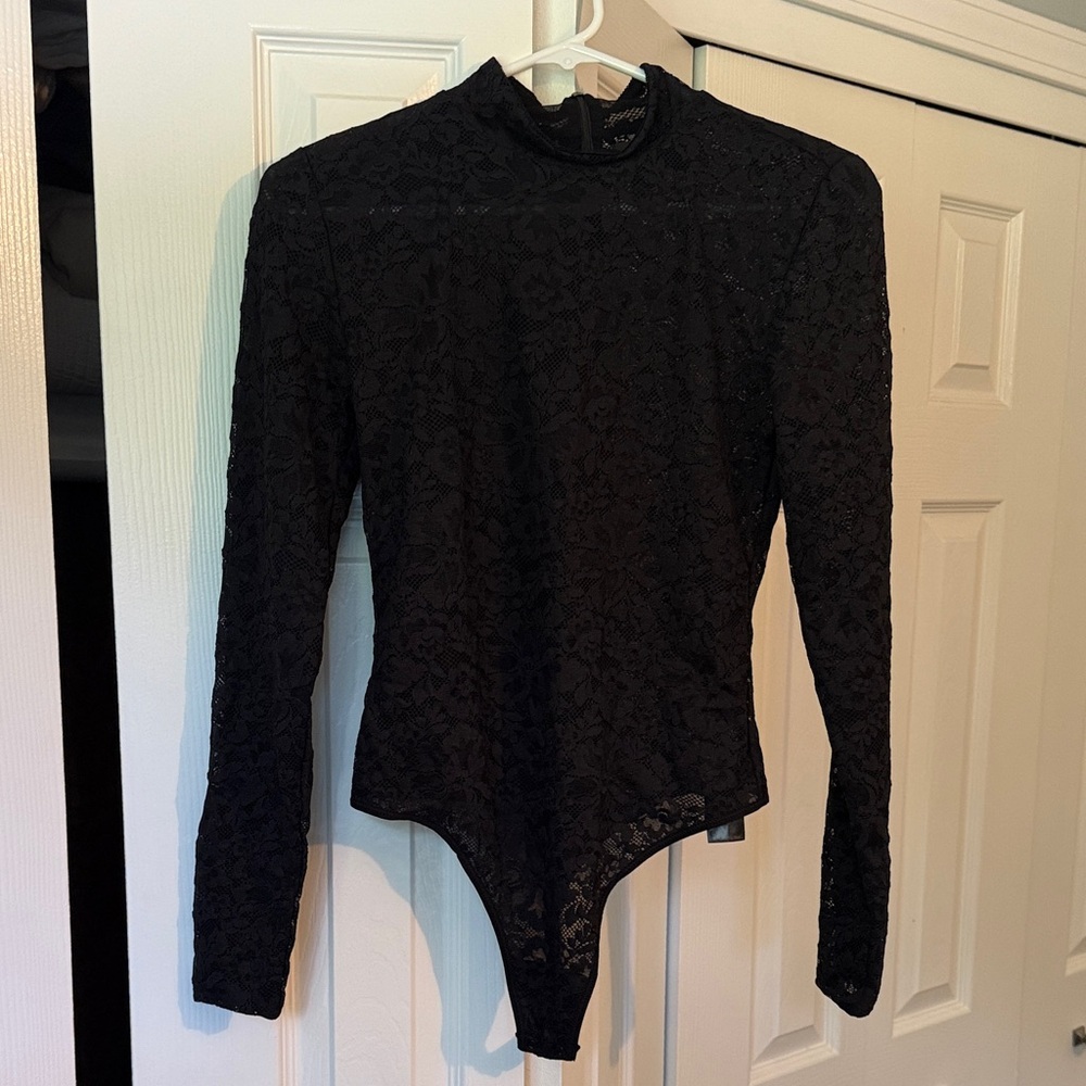 Babaton Lace Mockneck Bodysuit